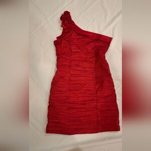 Elegant Red One-Shoulder Dress
